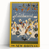 Vintage Travel Poster - New Haven Railroad | Retro Train Art