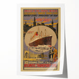 Vintage Travel Poster - Atlantic Transport Line | Retro Ship Art