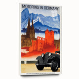 Vintage Travel Poster - Motoring in Germany | Retro Road Trip Art