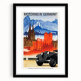 Vintage Travel Poster - Motoring in Germany | Retro Road Trip Art