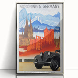 Vintage Travel Poster - Motoring in Germany | Retro Road Trip Art