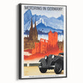 Vintage Travel Poster - Motoring in Germany | Retro Road Trip Art