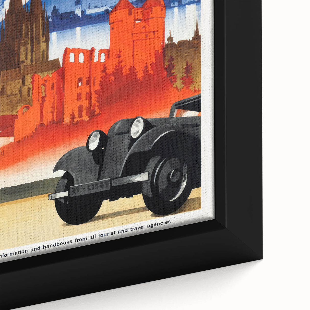 Vintage Travel Poster - Motoring in Germany | Retro Road Trip Art