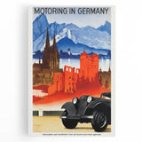 Vintage Travel Poster - Motoring in Germany | Retro Road Trip Art