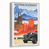 Vintage Travel Poster - Motoring in Germany | Retro Road Trip Art
