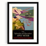 Vintage Travel Poster - Yangtze Gorges China | Retro River Art