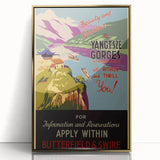 Vintage Travel Poster - Yangtze Gorges China | Retro River Art