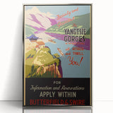 Vintage Travel Poster - Yangtze Gorges China | Retro River Art