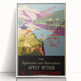 Vintage Travel Poster - Yangtze Gorges China | Retro River Art