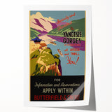 Vintage Travel Poster - Yangtze Gorges China | Retro River Art