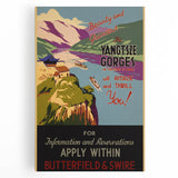 Vintage Travel Poster - Yangtze Gorges China | Retro River Art