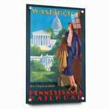 Vintage Travel Poster - Washington D.C. | Retro Railroad Art