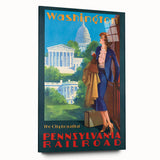 Vintage Travel Poster - Washington D.C. | Retro Railroad Art