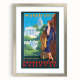Vintage Travel Poster - Washington D.C. | Retro Railroad Art