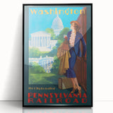 Vintage Travel Poster - Washington D.C. | Retro Railroad Art