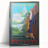 Vintage Travel Poster - Washington D.C. | Retro Railroad Art