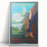 Vintage Travel Poster - Washington D.C. | Retro Railroad Art