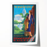 Vintage Travel Poster - Washington D.C. | Retro Railroad Art