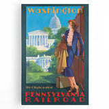Vintage Travel Poster - Washington D.C. | Retro Railroad Art