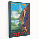 Vintage Travel Poster - Washington D.C. | Retro Railroad Art