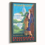 Vintage Travel Poster - Washington D.C. | Retro Railroad Art