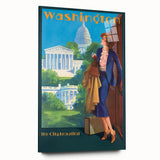 Vintage Travel Poster - Washington D.C. | Retro Railroad Art