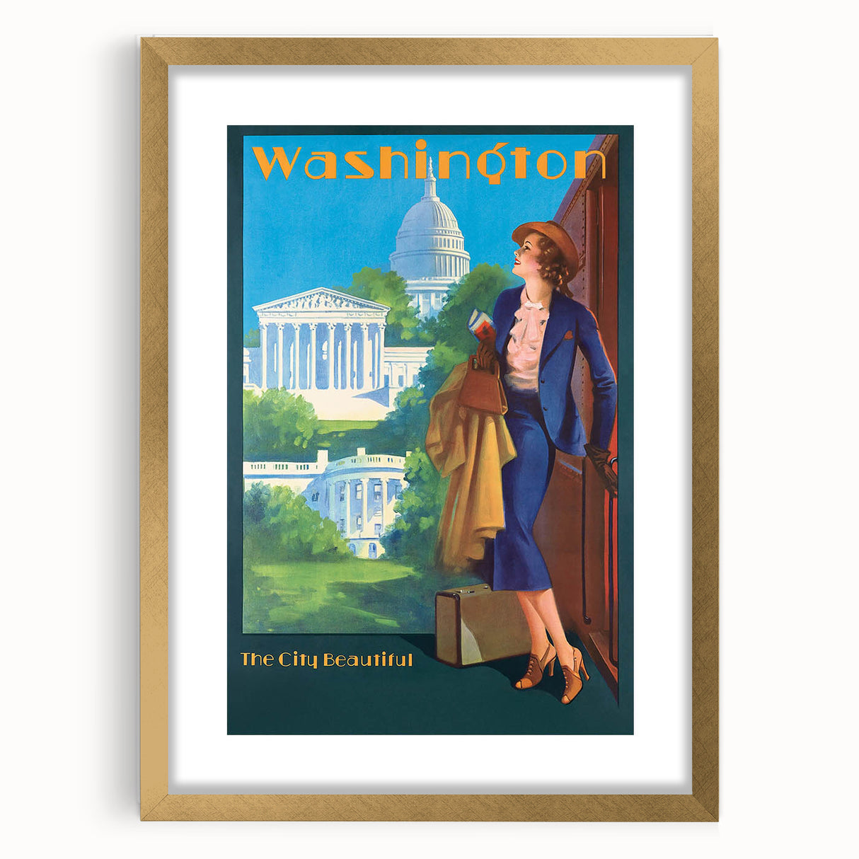 Vintage Travel Poster - Washington D.C. | Retro Railroad Art