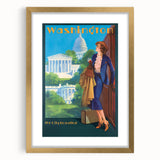 Vintage Travel Poster - Washington D.C. | Retro Railroad Art