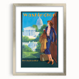 Vintage Travel Poster - Washington D.C. | Retro Railroad Art