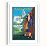 Vintage Travel Poster - Washington D.C. | Retro Railroad Art