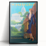 Vintage Travel Poster - Washington D.C. | Retro Railroad Art