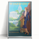Vintage Travel Poster - Washington D.C. | Retro Railroad Art