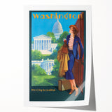 Vintage Travel Poster - Washington D.C. | Retro Railroad Art