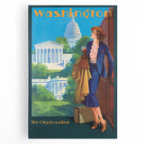 Vintage Travel Poster - Washington D.C. | Retro Railroad Art