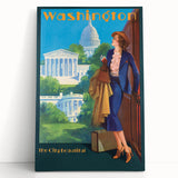 Vintage Travel Poster - Washington D.C. | Retro Railroad Art