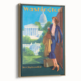 Vintage Travel Poster - Washington D.C. | Retro Railroad Art