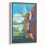 Vintage Travel Poster - Washington D.C. | Retro Railroad Art