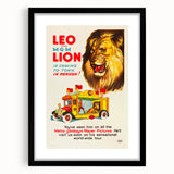 Vintage Travel Poster - MGM Lion World Tour | Retro Movie Art