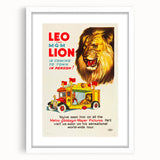 Vintage Travel Poster - MGM Lion World Tour | Retro Movie Art