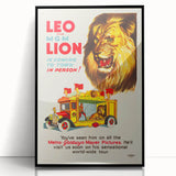 Vintage Travel Poster - MGM Lion World Tour | Retro Movie Art