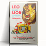 Vintage Travel Poster - MGM Lion World Tour | Retro Movie Art