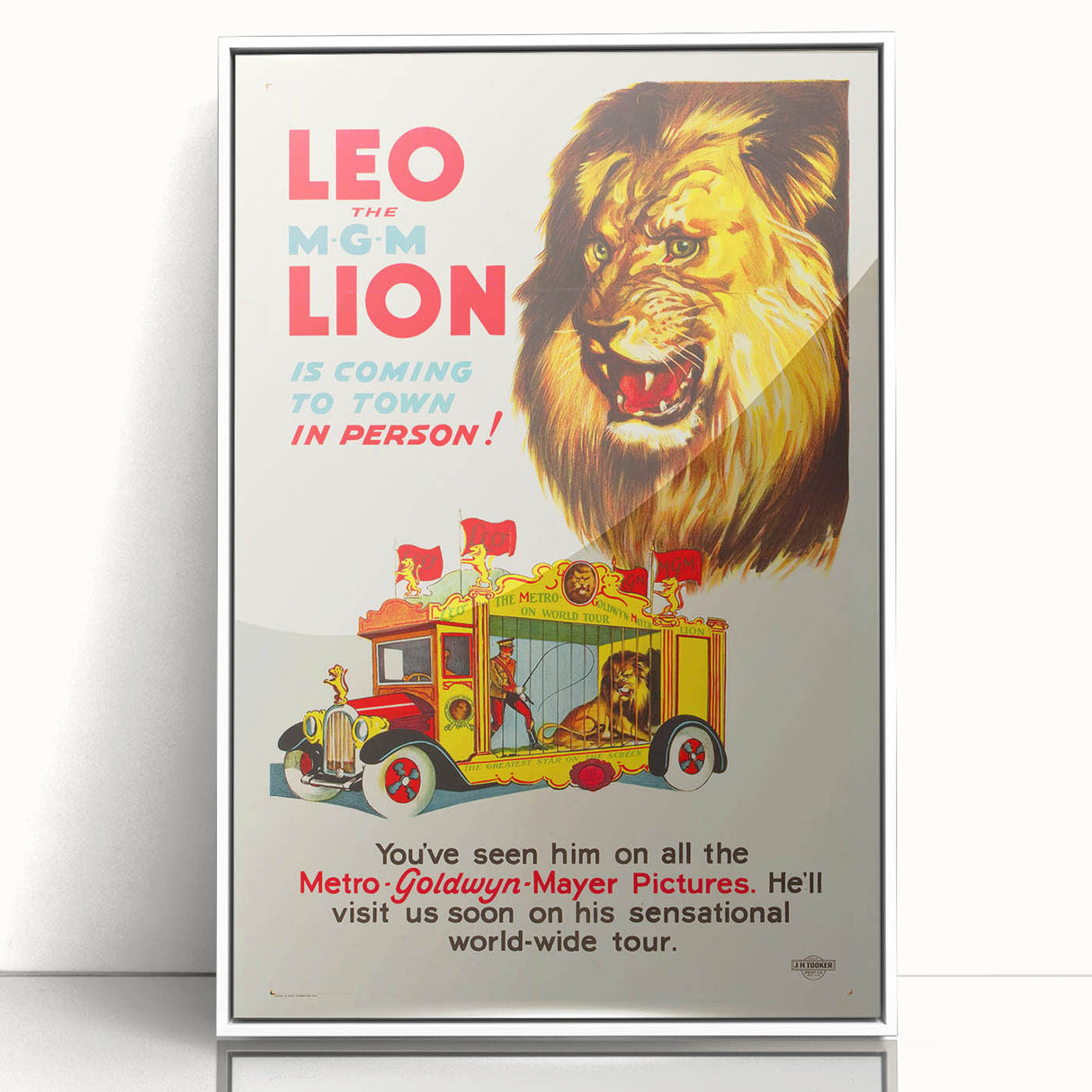 Vintage Travel Poster - MGM Lion World Tour | Retro Movie Art