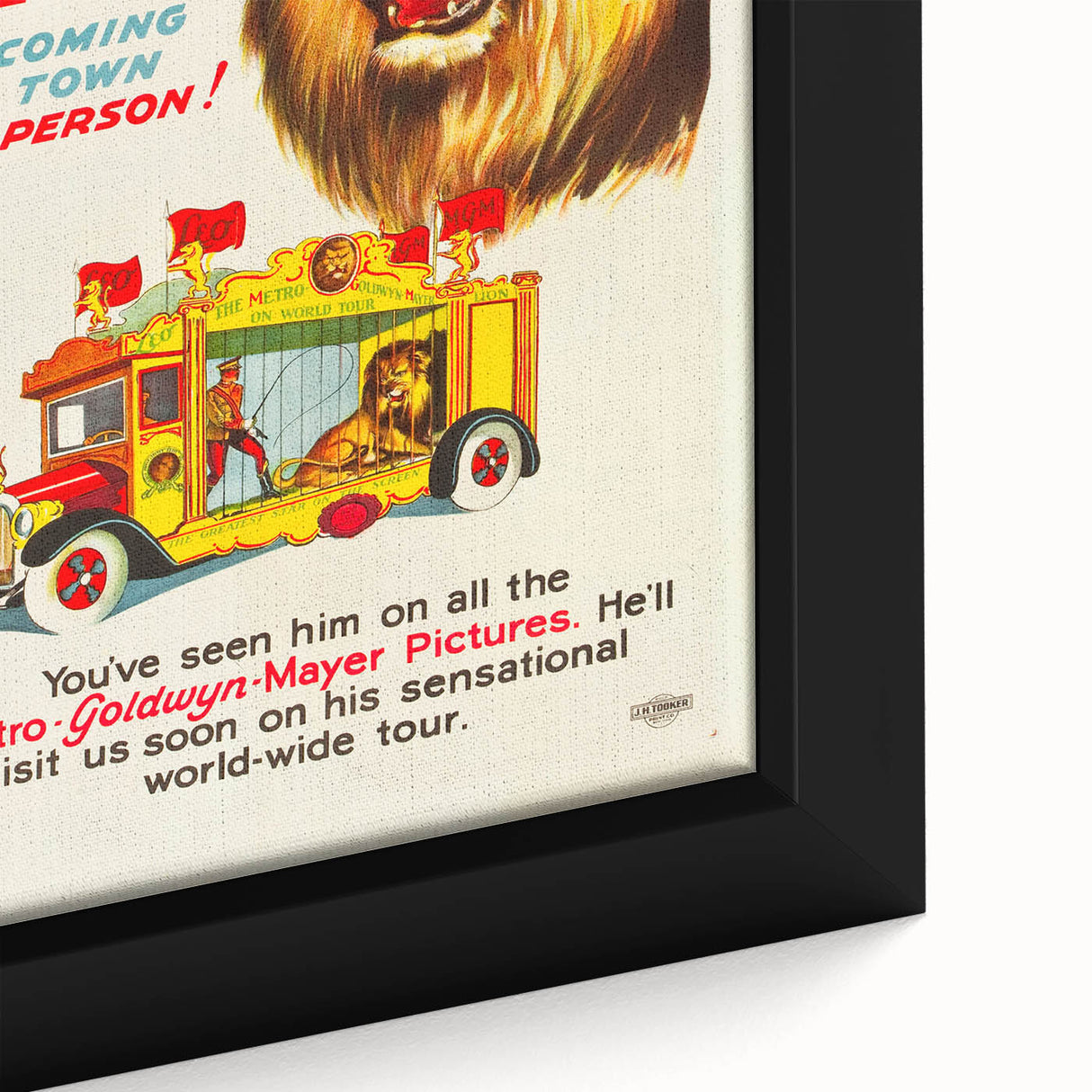 Vintage Travel Poster - MGM Lion World Tour | Retro Movie Art