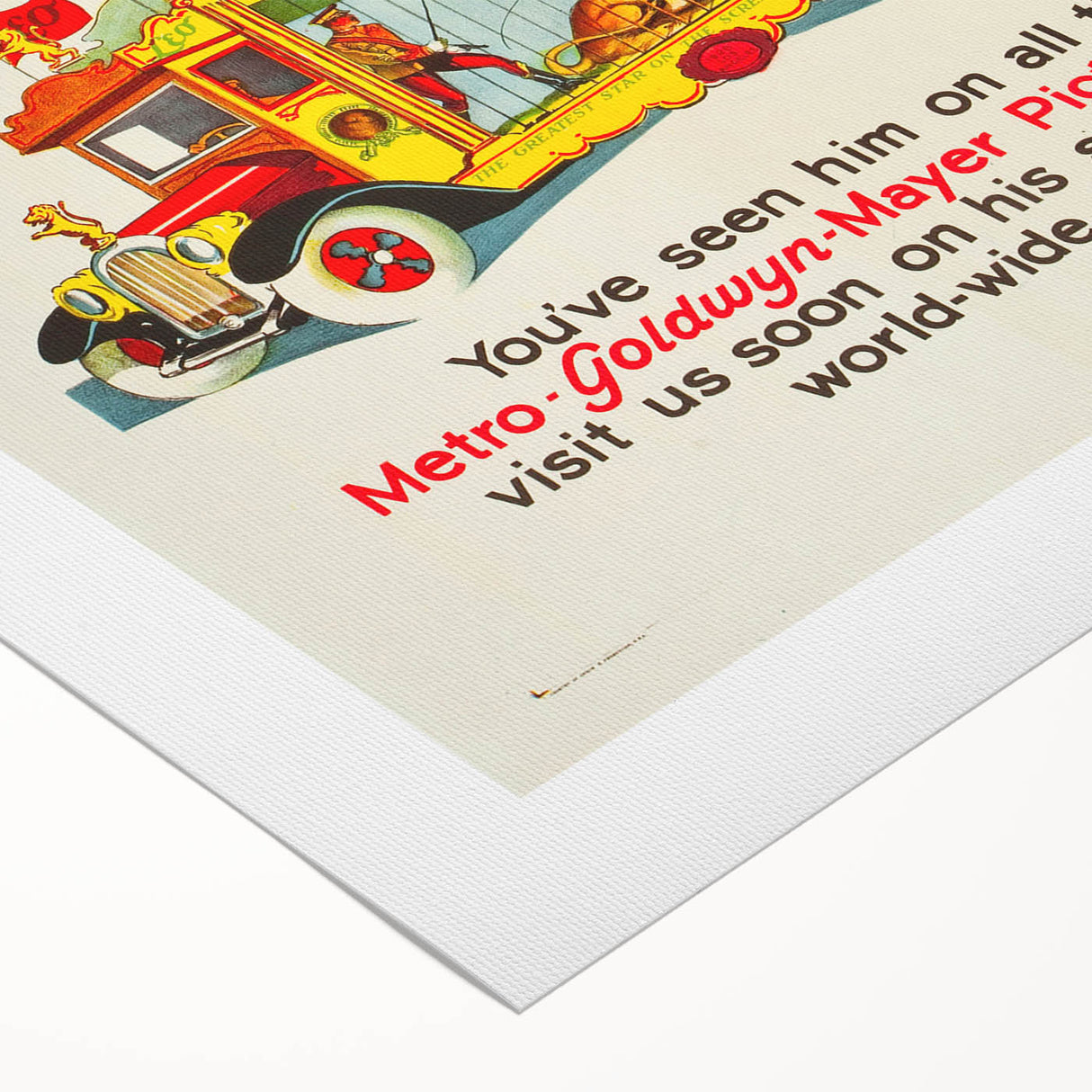 Vintage Travel Poster - MGM Lion World Tour | Retro Movie Art