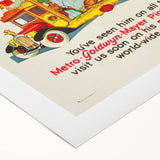 Vintage Travel Poster - MGM Lion World Tour | Retro Movie Art