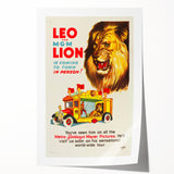 Vintage Travel Poster - MGM Lion World Tour | Retro Movie Art