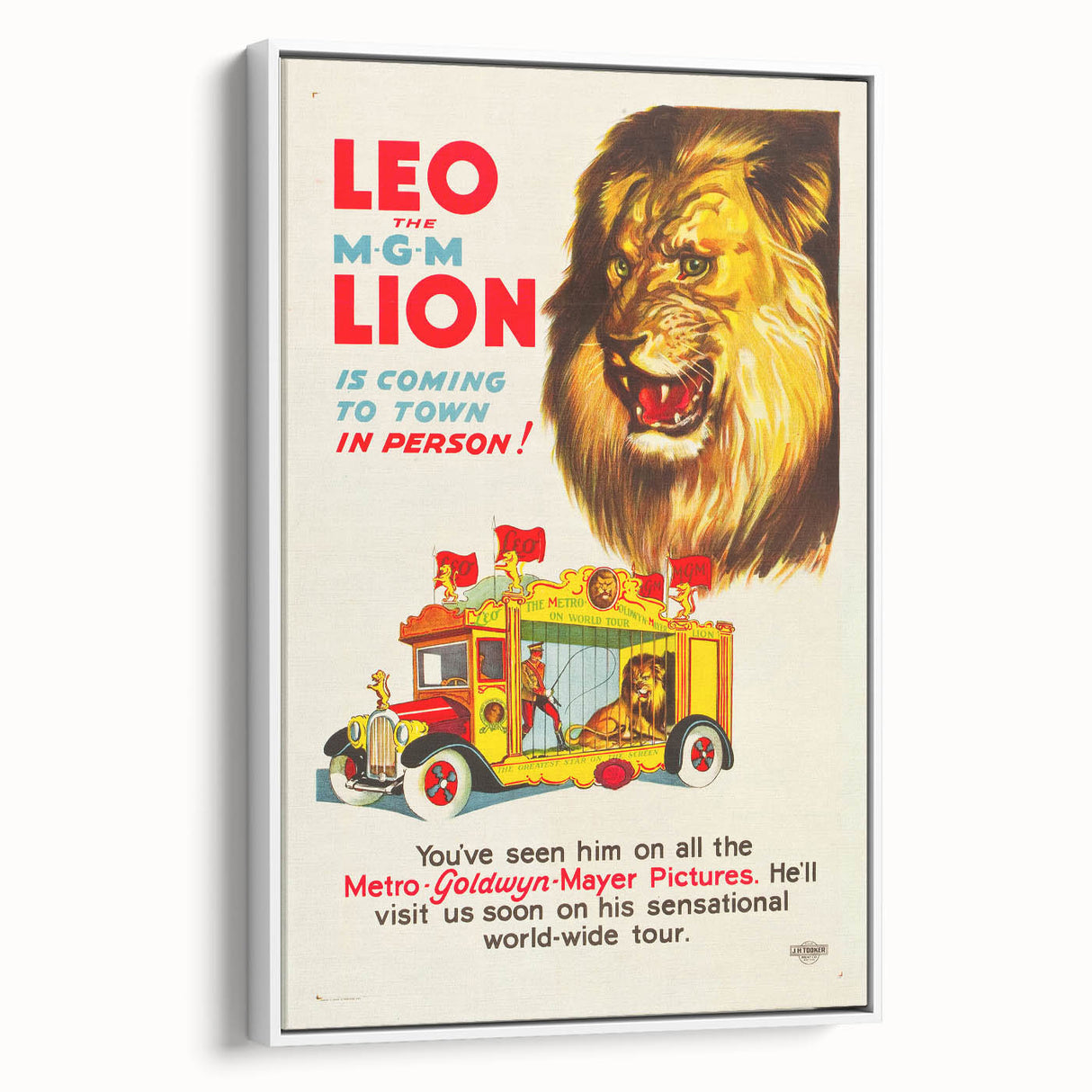 Vintage Travel Poster - MGM Lion World Tour | Retro Movie Art