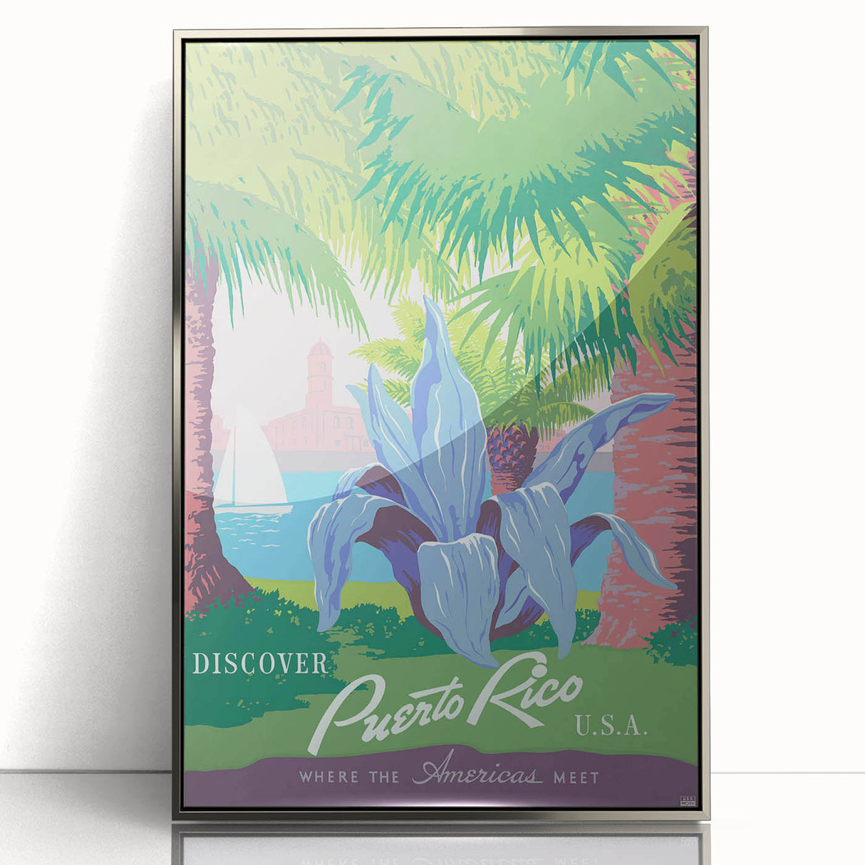 Vintage Travel Poster - Puerto Rico USA | Retro Tropical Art