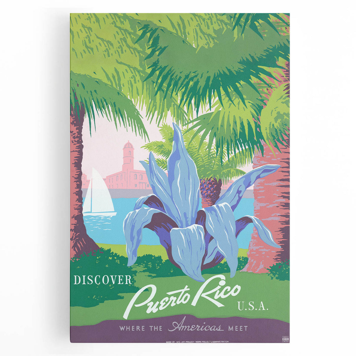 Vintage Travel Poster - Puerto Rico USA | Retro Tropical Art