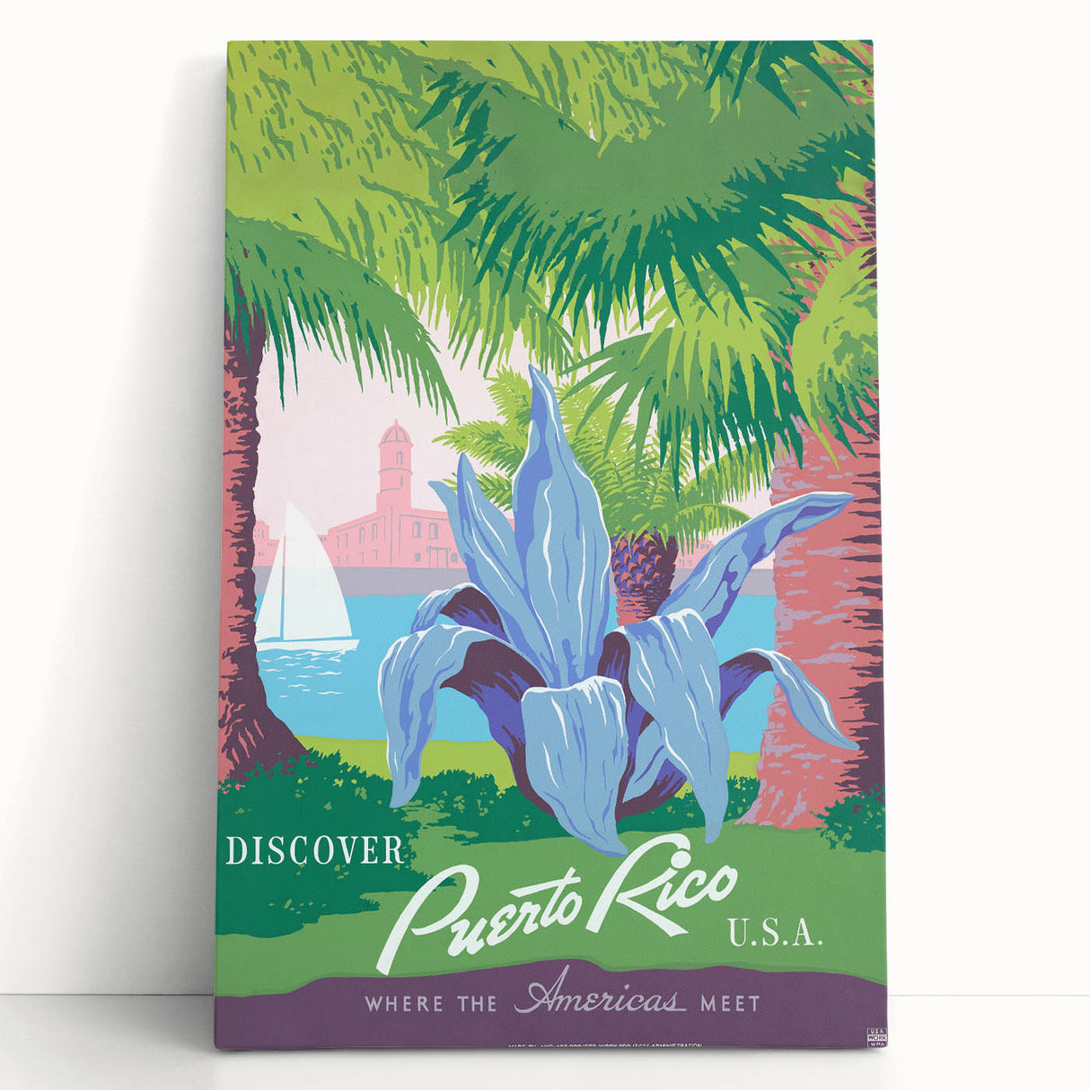 Vintage Travel Poster - Puerto Rico USA | Retro Tropical Art